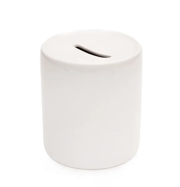 白色陶瓷储蓄罐 — 图库照片