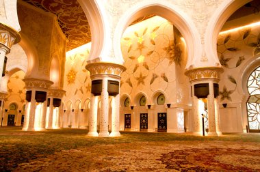 Sheikh Zayed mosque inside clipart