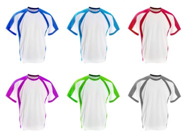 Set of colorful T-shirts clipart