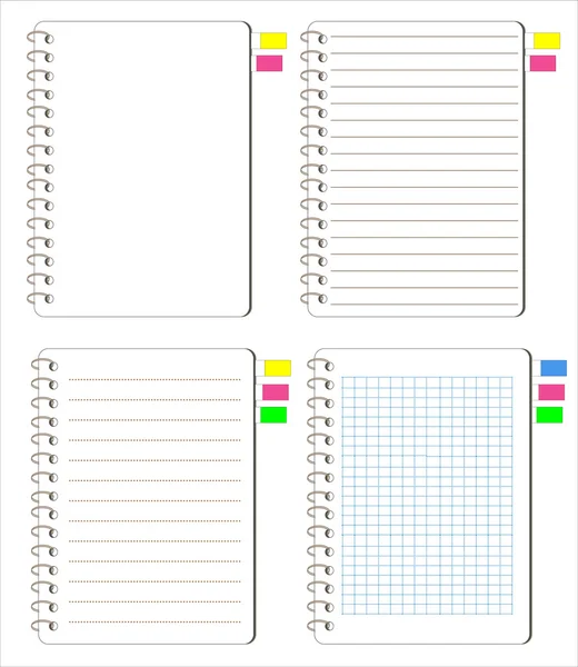 Vetor de conjunto de caderno quadrado redondo — Vetor de Stock