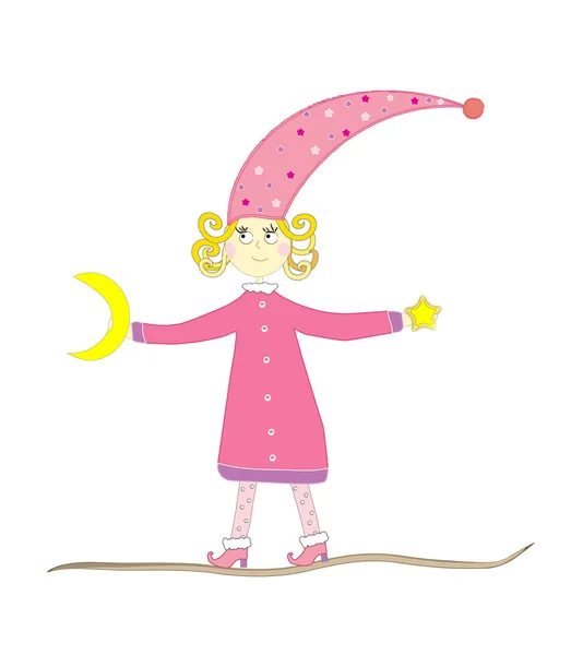 Vector illustration of a fairy girl — Stock Vector