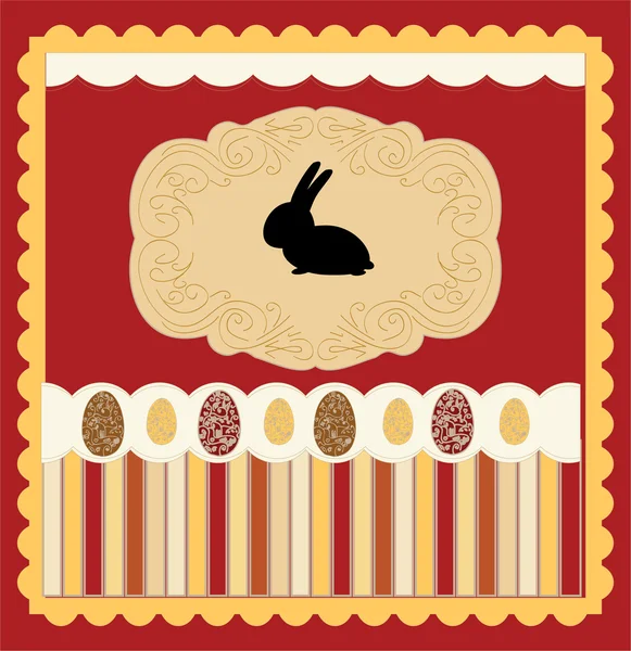 Cartão de Páscoa com vetor de ovo decorado — Vetor de Stock