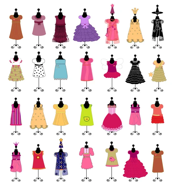 Moda. sukienki dla dziewczynek. zestaw — Zdjęcie stockowe