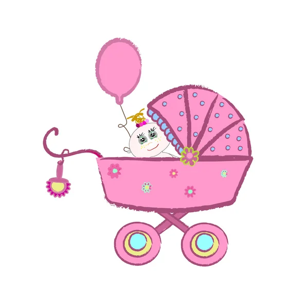 Vecteur de chariot bébé — Image vectorielle