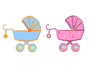 Baby stroller vector clipart