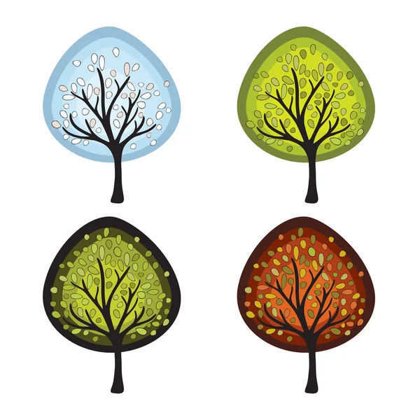 stock vector Four season trees