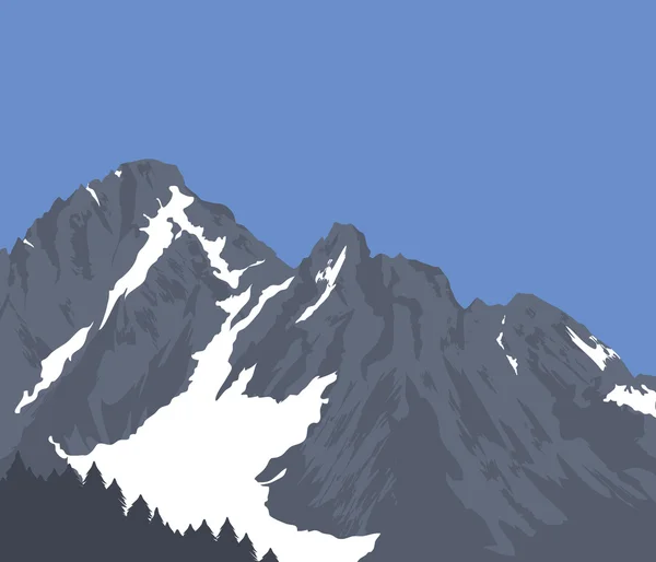 Montagnes enneigées — Image vectorielle