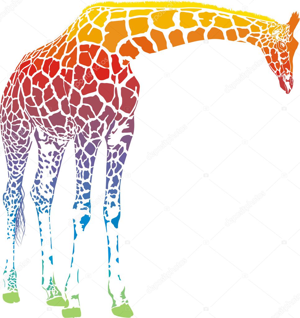 Rainbow giraffe vector