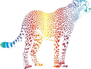 Abstract rainbow cheetah clipart