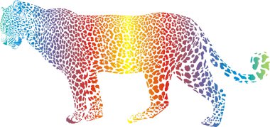 Abstract rainbow leopard clipart