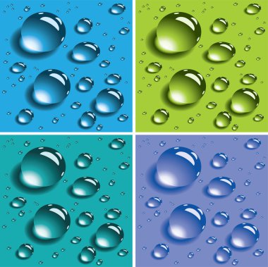 Vector colorful water drops clipart