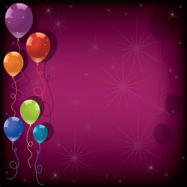 Vektor festlichen bunten Luftballons auf rosa Hintergrund. eps10 — Stockvektor