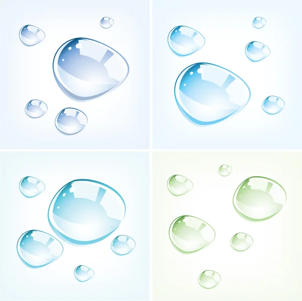 Vector colorful water drops — Stock Vector