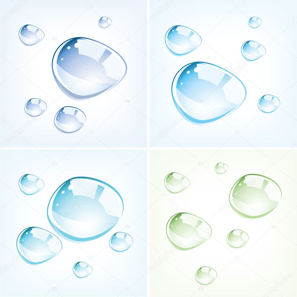 Vector colorful water drops