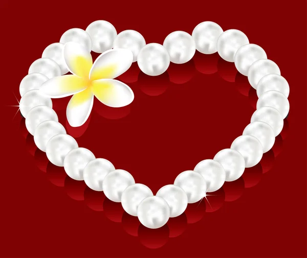 Regali di giorno di San Valentino vettoriale - perline di perla e un fiore — Vettoriale Stock