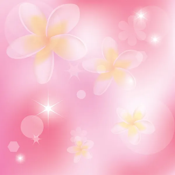 Vecteur abstrait fond rose avec des fleurs — Image vectorielle