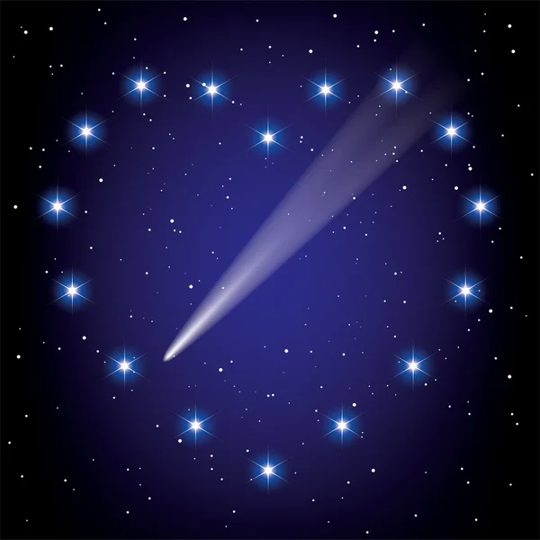 ハートの形でスペースのベクトル星 — ストックベクタ