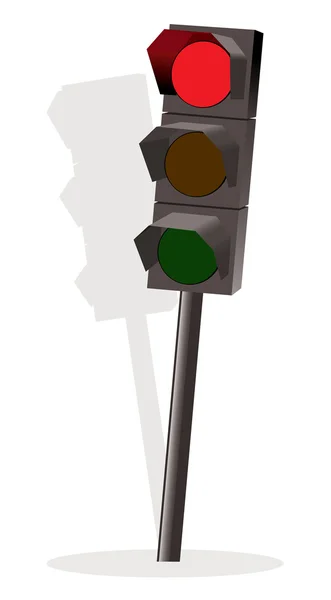 Vector traffic lights with red color — Stock Vector