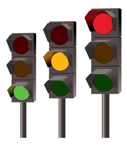 Vector set of traffic lights — Stock Vector