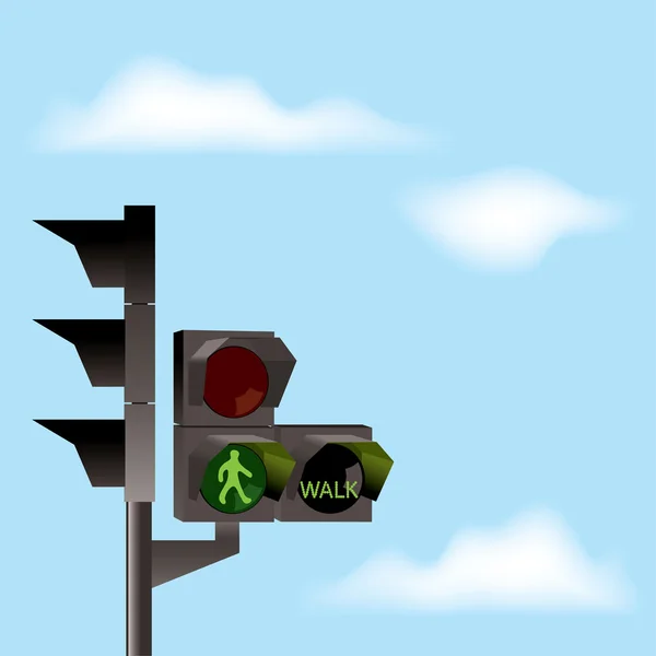 ベクトルの交通信号灯と青い空 — ストックベクタ