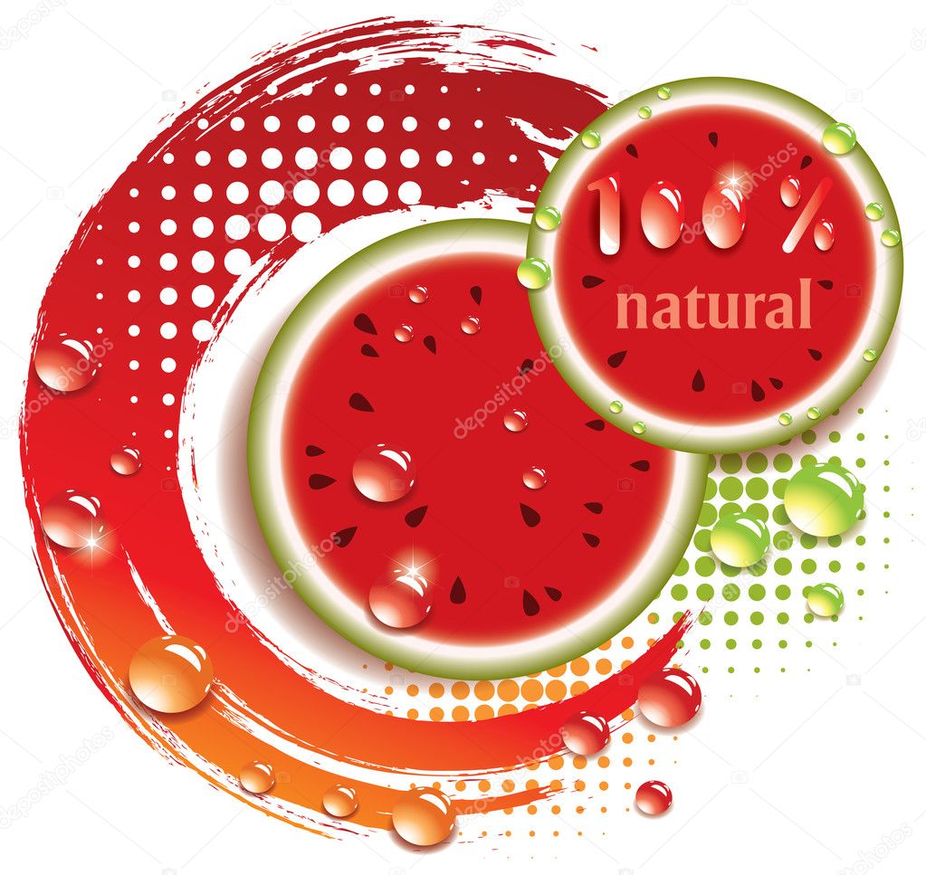 Vector abstract background with fresh watermelon