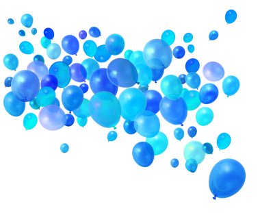 Mavi balon uçan