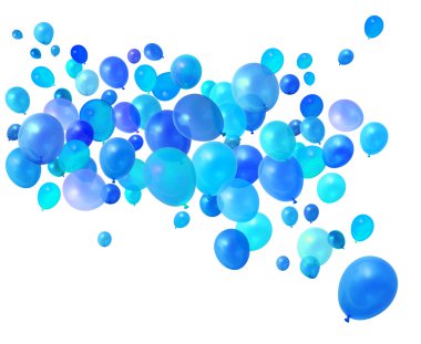 Blue balloons flying clipart