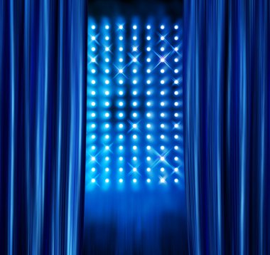 sahne sahne ışıkları mavi perde