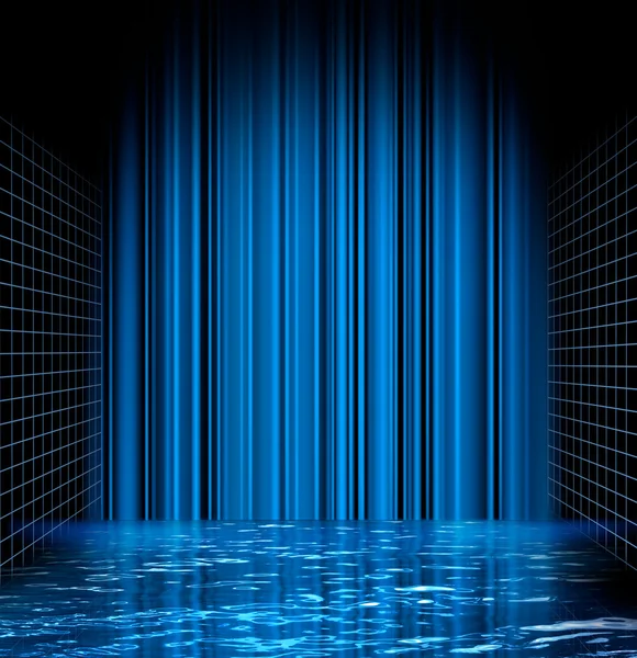 抽象的な青い水のグリッド間隔 — ストック写真