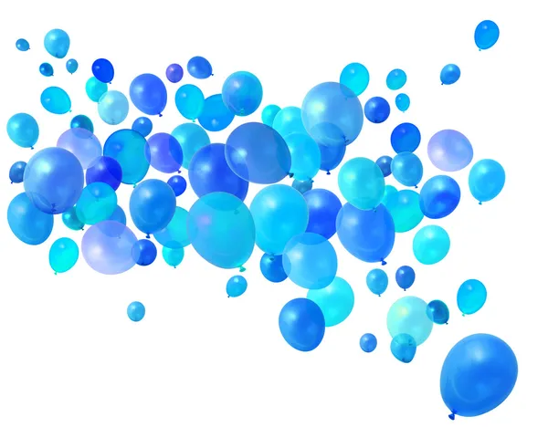 Niebieskie balony latające — Zdjęcie stockowe