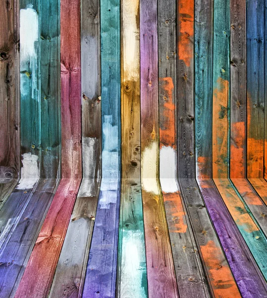 Farbholzplatten Perspektive — Stockfoto