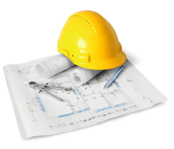 Construction plan tools — Stock Photo, Image