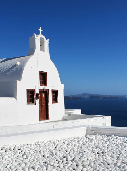 Kükladikus templom Oia Santorini-sziget, Görögország — Stock Fotó
