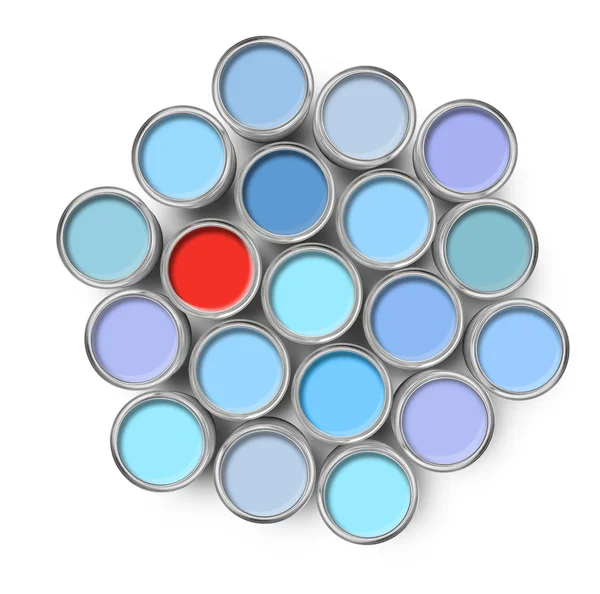Verschiedene Farben Farbe Farbe Dose — Stockfoto