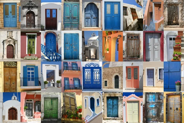 Doors of Greece set — Stock Photo, Image