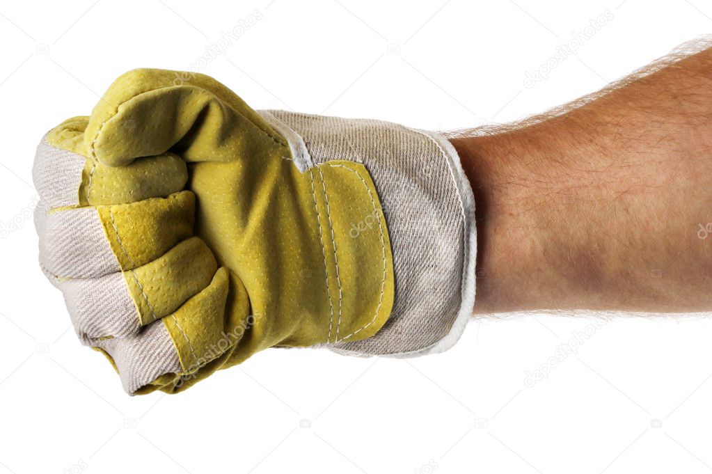 Strong worker hand glove fist