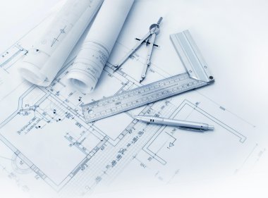Construction plan tools clipart