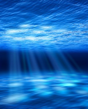 Light beams underwater clipart