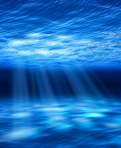Feixes de luz subaquáticos — Fotografia de Stock