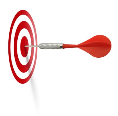 Red dart hitting target clipart