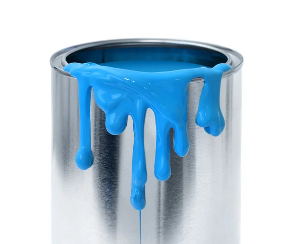 Dripping blue paint — Stock Photo, Image