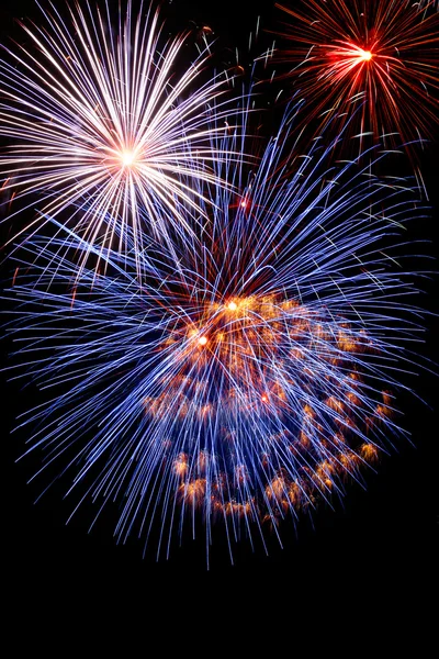Fireworks röd-vit-blå — Stockfoto