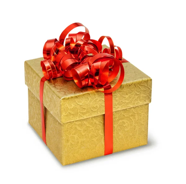 黄金のプレゼント ボックス — ストック写真
