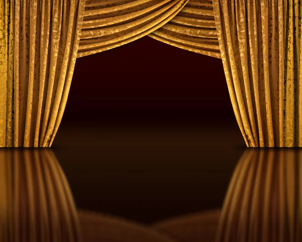 Golden stage reflect — Stock Photo, Image