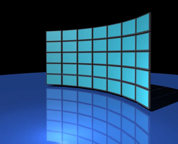 Parede de monitor widescreen — Fotografia de Stock
