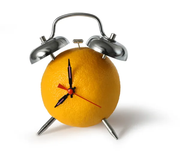Świeże owoce pomarańczowy alarm clock — Zdjęcie stockowe