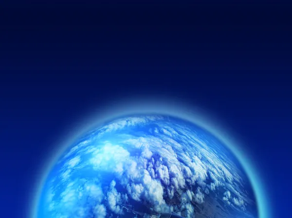 Blauer bewölkter Planet — Stockfoto