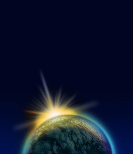 Sonnenfinsternis des blauen Planeten — Stockfoto