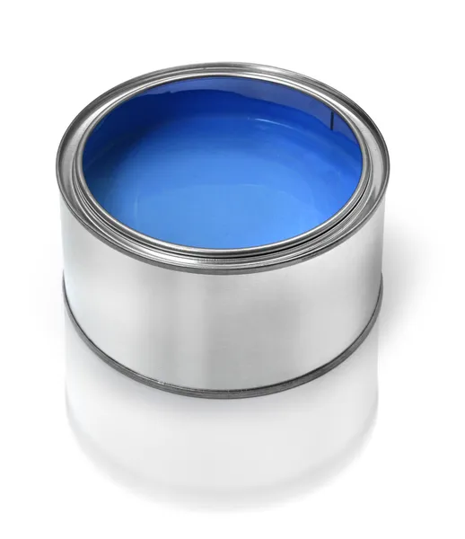 Blue paint tin can — Stock Photo, Image