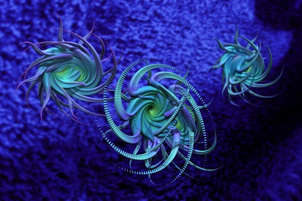 Сині віруси в організмі — стокове фото